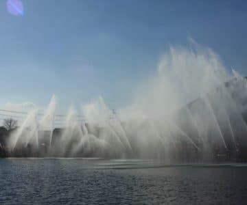島原消防出初式 白土湖 放水