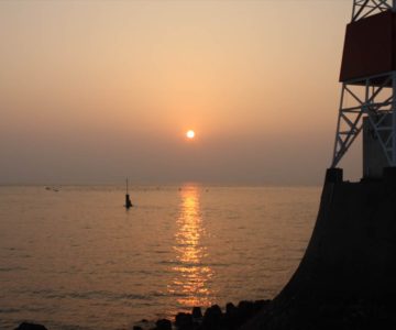 島原海浜公園 朝焼け 日の出 灯台