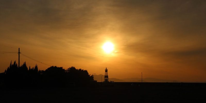 島原海浜公園　灯台　日の出