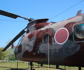 島原復興アリーナ　災害派遣従事装備　輸送ヘリ（V-107A）